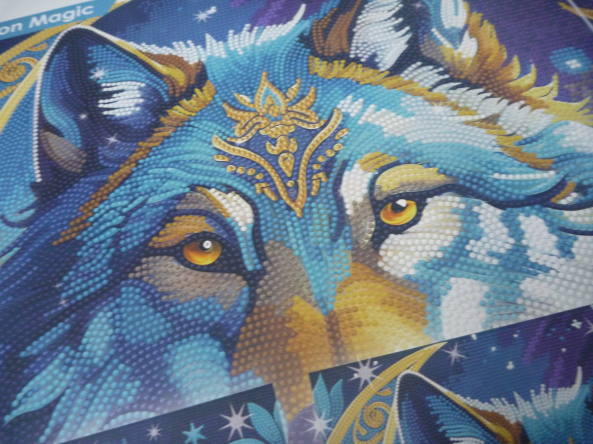 Craft Buddy Wolf Moon Magic Crystal Art Triptych Canvas Kit — Set of 3