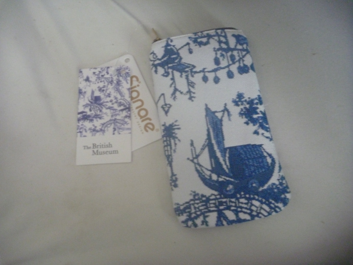 Signare Tapestry Zip Top Soft Glasses Case - Chinoiserie