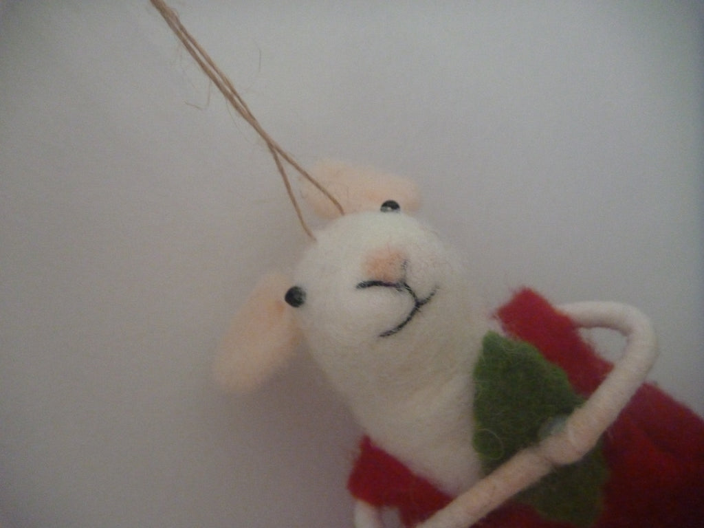 Sass & Belle Felt Hanging Christmas Tree Decoration - Millie & George Mouse