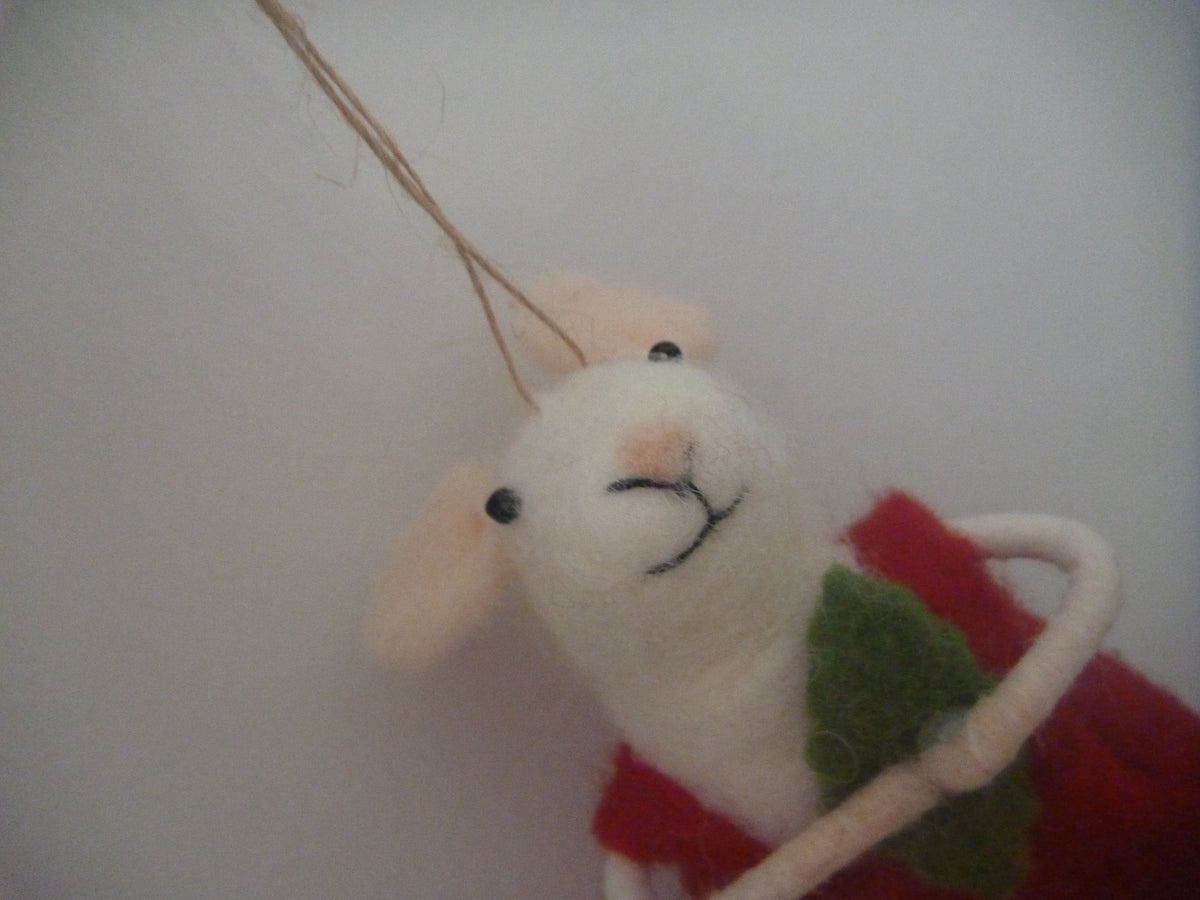 Sass & Belle Felt Hanging Christmas Tree Decoration - Millie & George Mouse