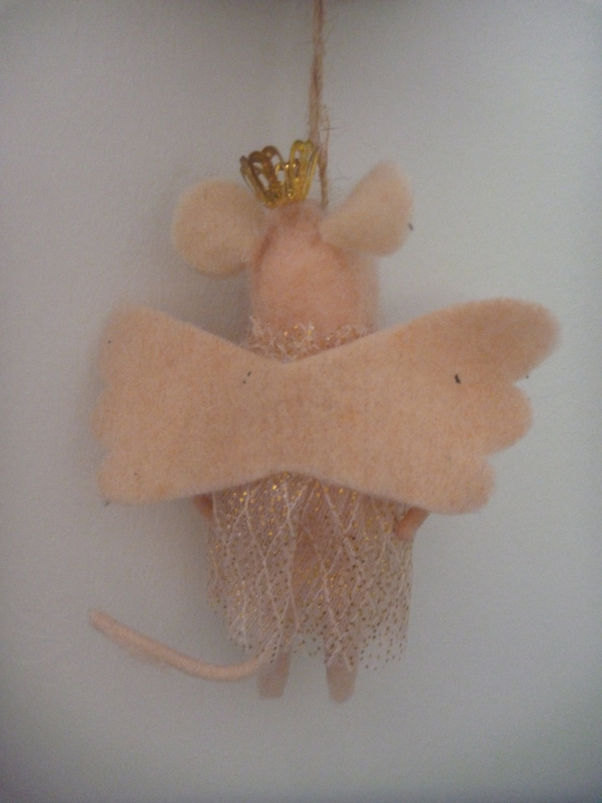 Sass & Belle Felt Mouse Hanging Christmas Tree Decoration - Pink Princess Fairy