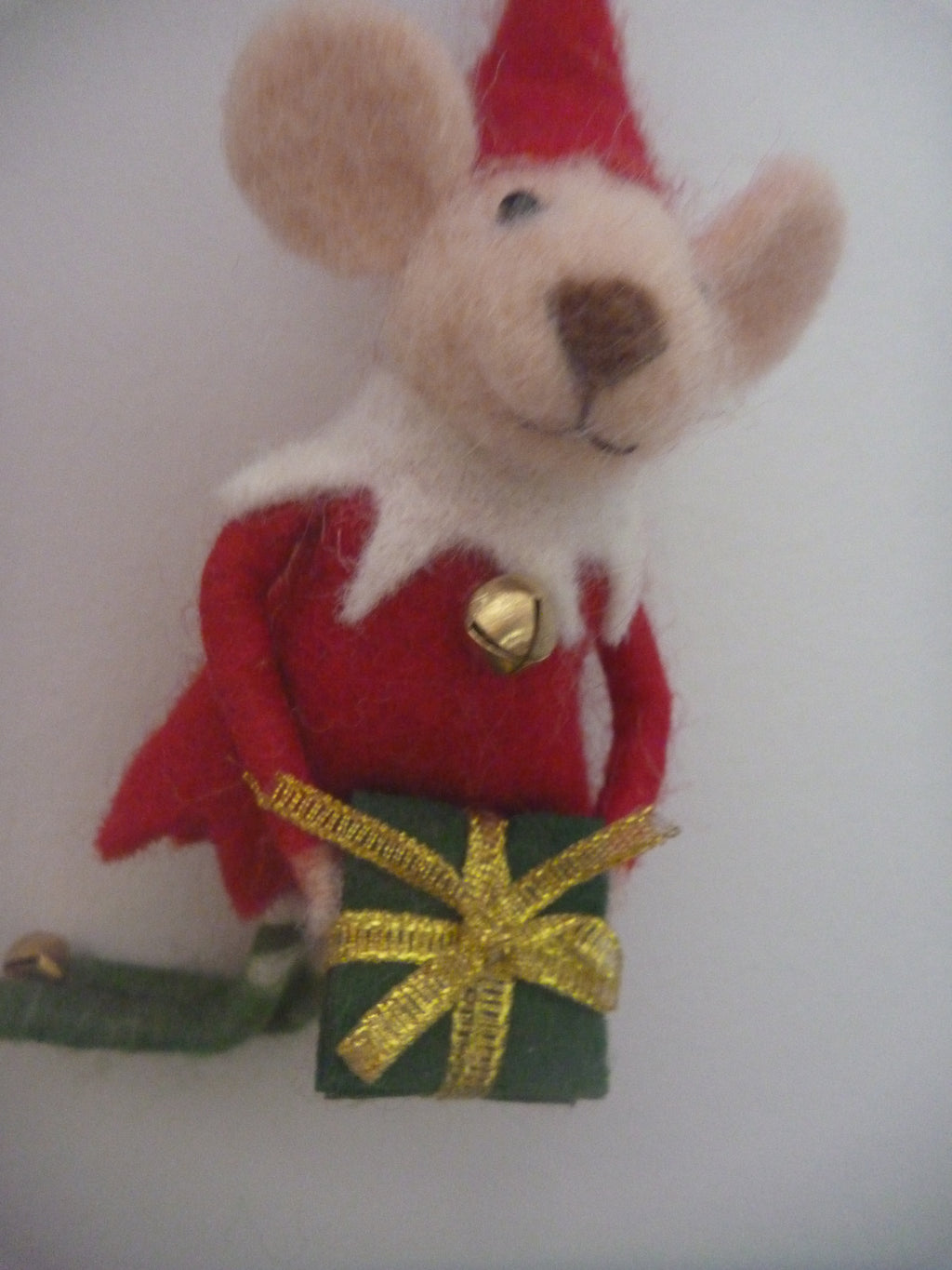 Sass & Belle Felt Mouse Hanging Christmas Tree Decoration - Elf