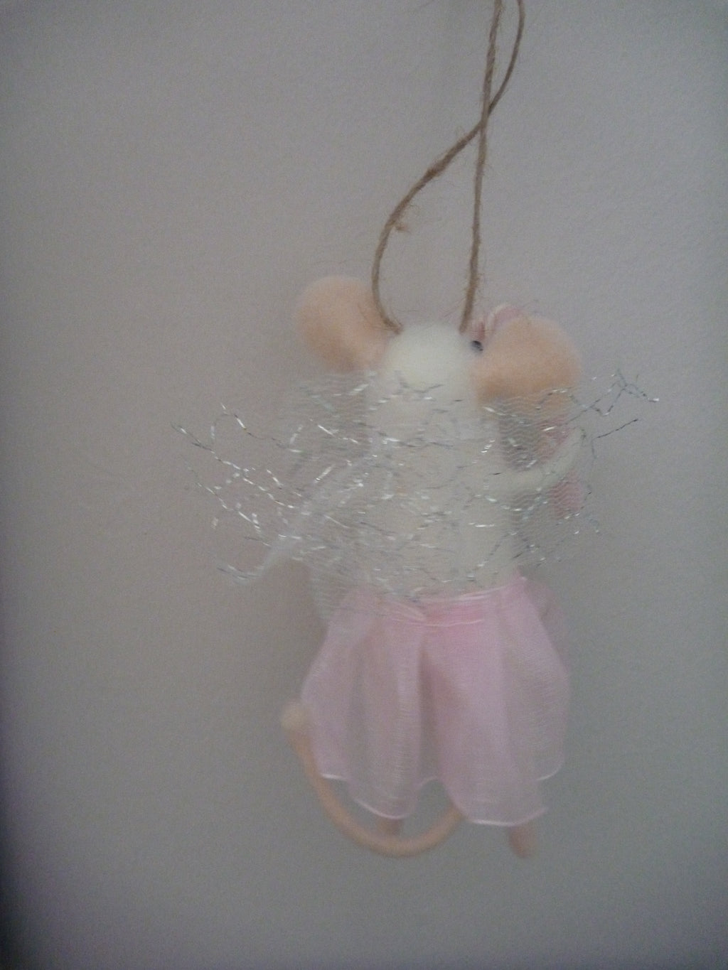 Sass & Belle Felt Mouse Hanging Christmas Tree Decoration - Fairy with Candy Cane