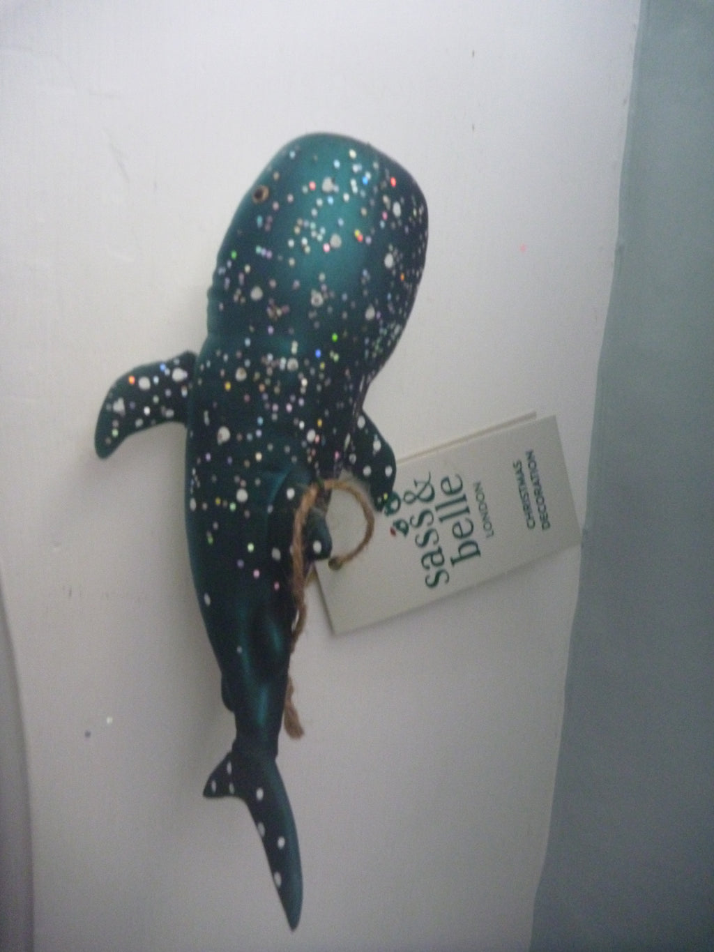 Sass & Belle 3D Glass Reef Shark Christmas Tree Bauble