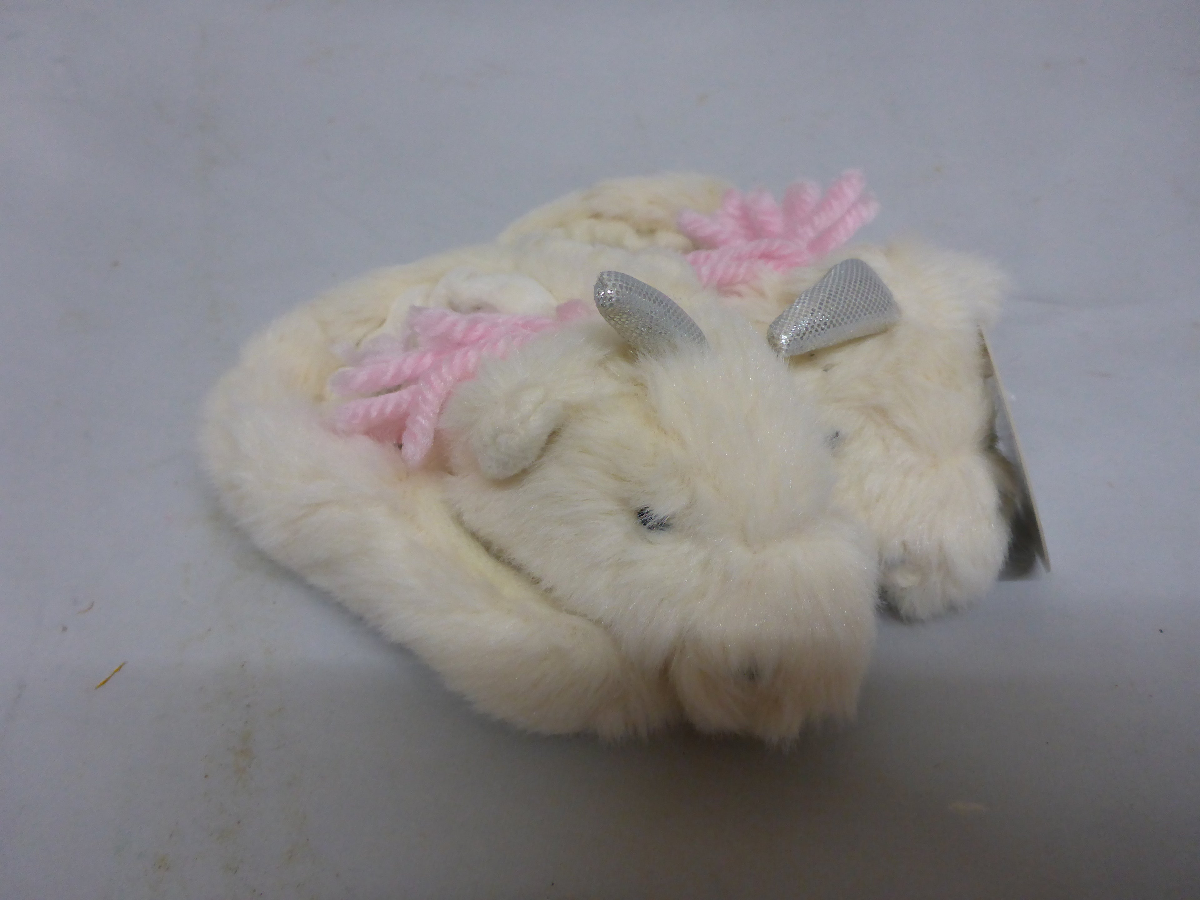 Jomanda White Unicorn Plush Baby Slippers 0-6months