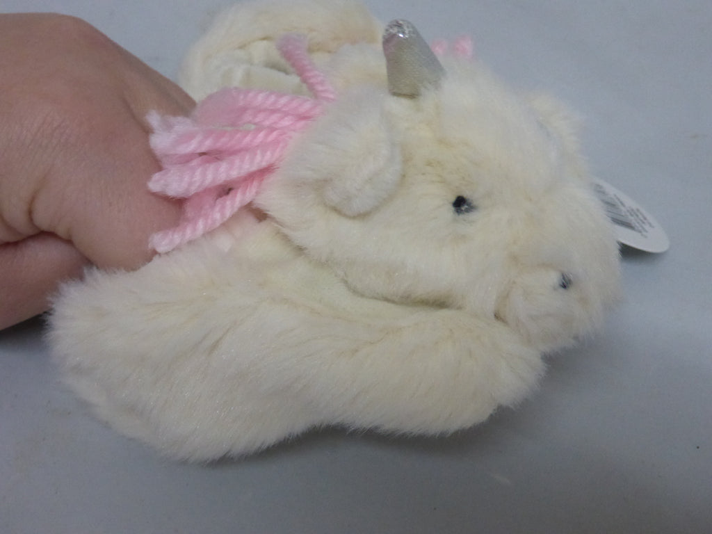 Jomanda White Unicorn Plush Baby Slippers 0-6months