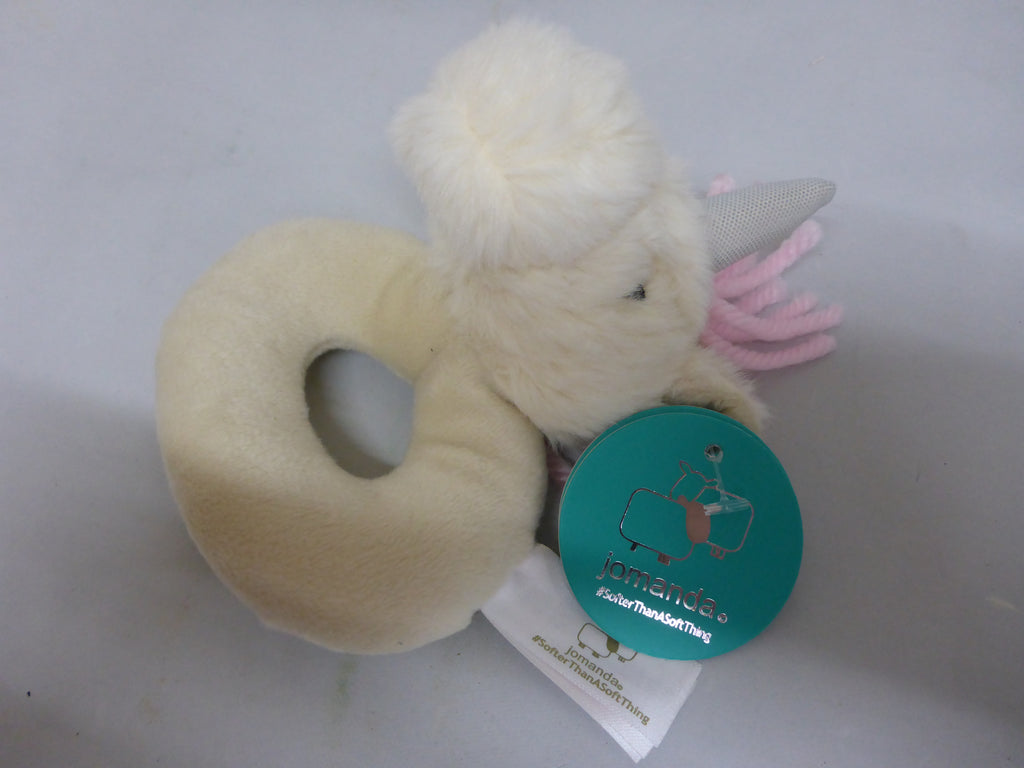 Jomanda White Unicorn Plush Baby Rattle