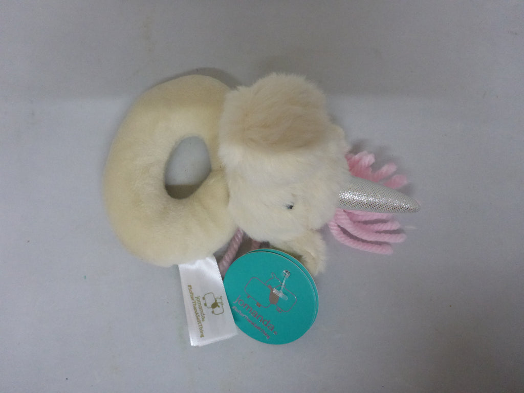 Jomanda White Unicorn Plush Baby Rattle