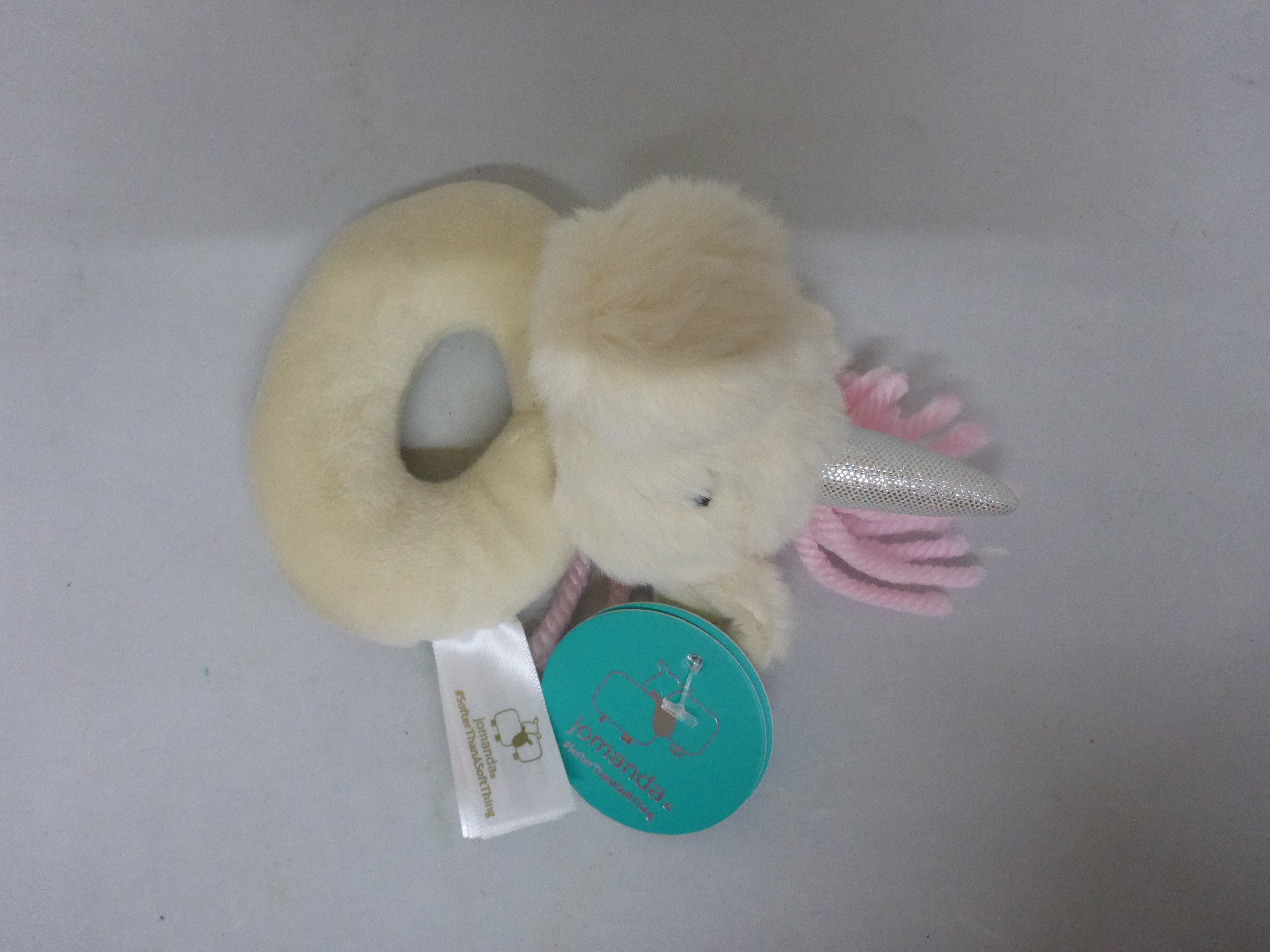 Jomanda White Unicorn Plush Baby Rattle