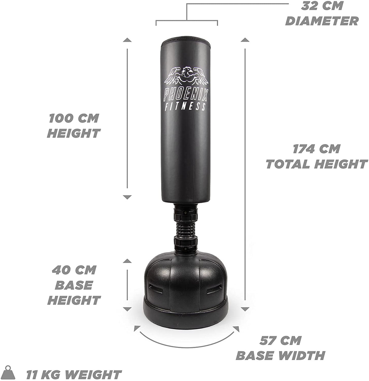 Phoenix Fitness Freestanding Punch Bag 174cm