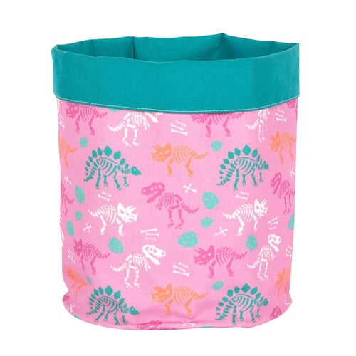 Something Different Pink Dinosaur Toy Basket Foldable Storage Bag