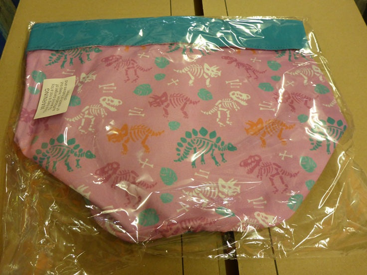 Something Different Pink Dinosaur Toy Basket Foldable Storage Bag