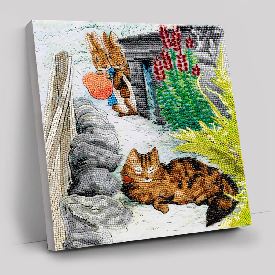 Craft Buddy Crystal Diamond Art Canvas Kit Playful Peter Rabbit 30 x 30cm