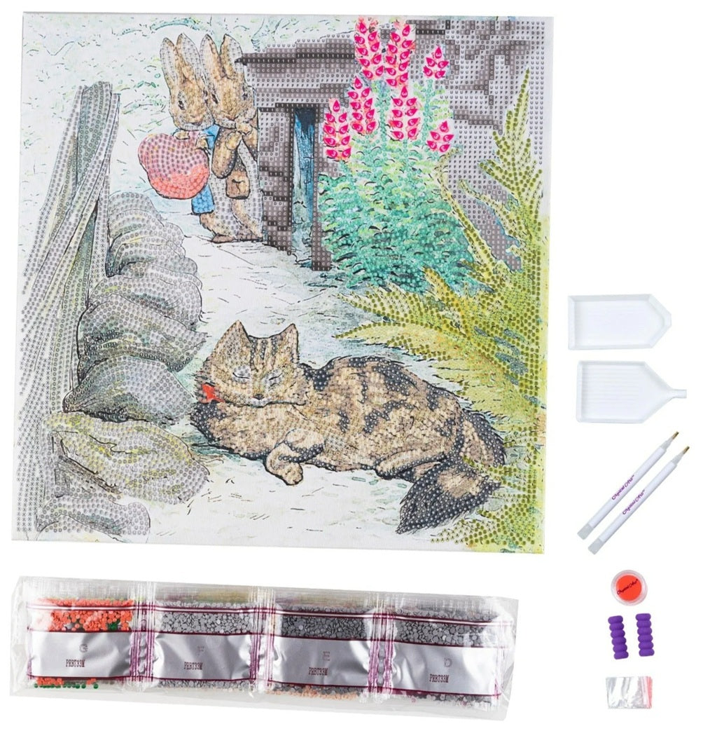 Craft Buddy Crystal Diamond Art Canvas Kit Playful Peter Rabbit 30 x 30cm