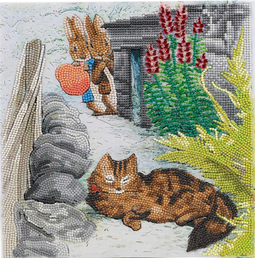 Craft Buddy Crystal Diamond Art Canvas Kit Playful Peter Rabbit 30 x 30cm