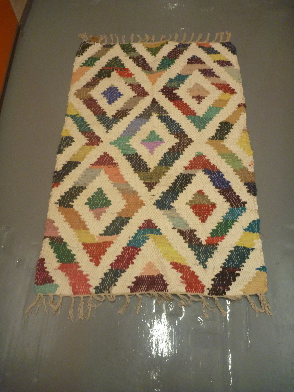 Shared Earth Handmade Multicoloured Diamond Rag Rug - 80cm x 120cm
