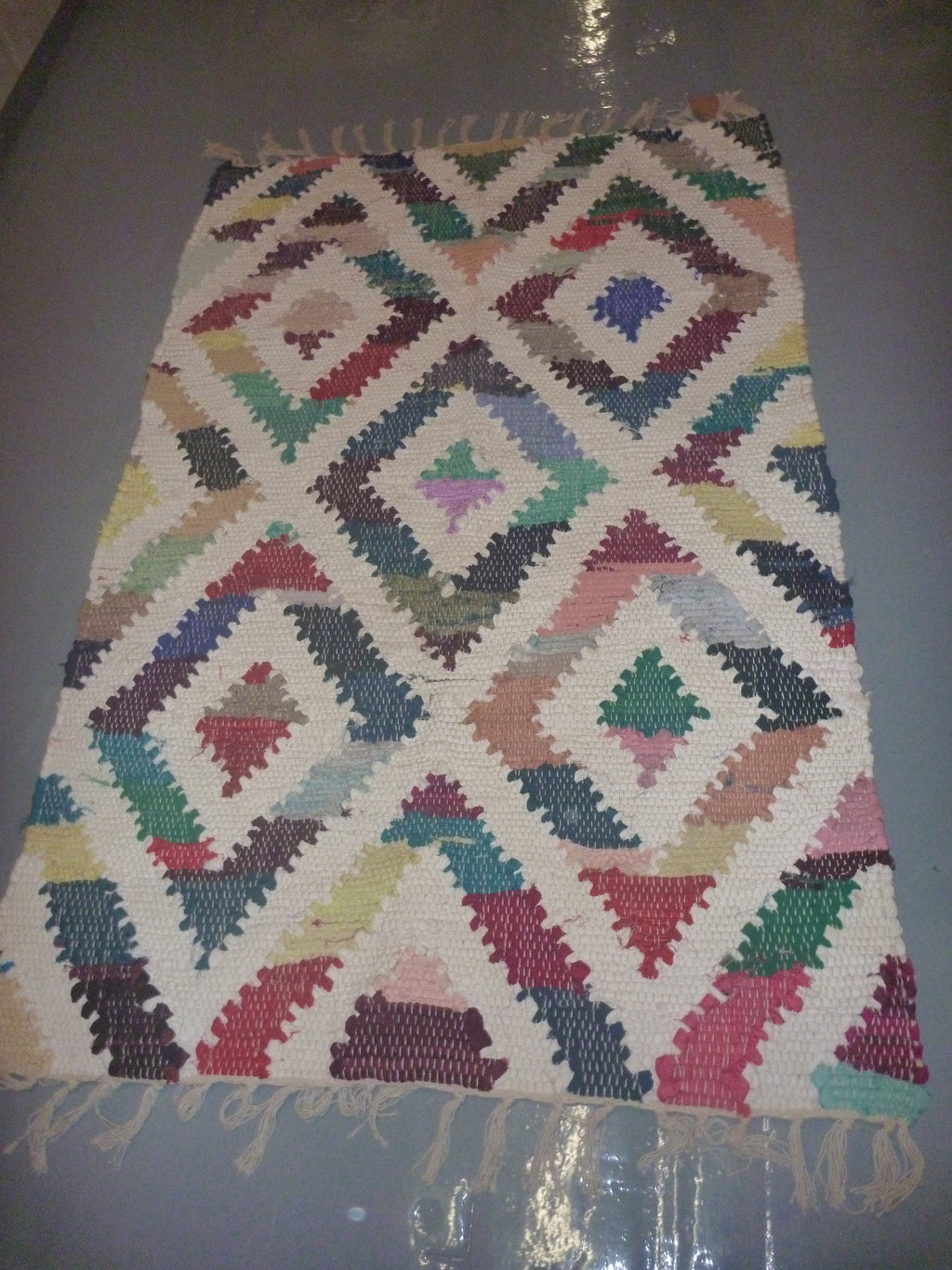 Shared Earth Handmade Multicoloured Diamond Rag Rug - 80cm x 120cm