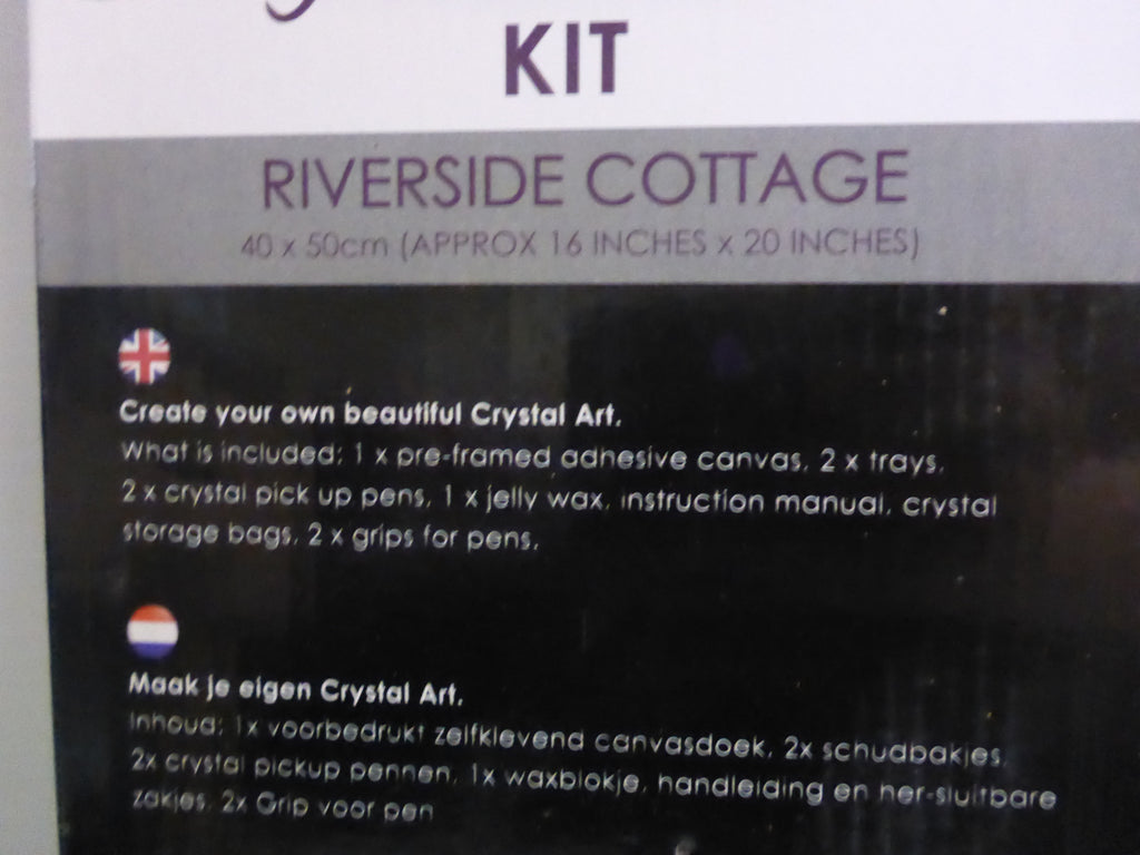 Riverside Cottage Crystal Art Canvas Kit | 40 x 50cm | Craft Buddy