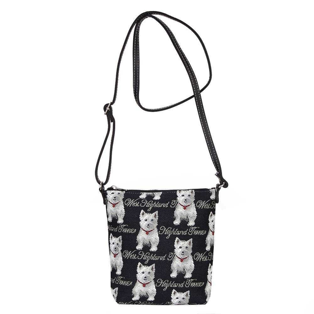 Signare Tapestry Westie West Highland Terrier Crossbody Sling Bag