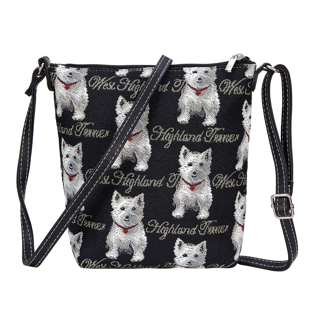 Signare Tapestry Westie West Highland Terrier Crossbody Sling Bag