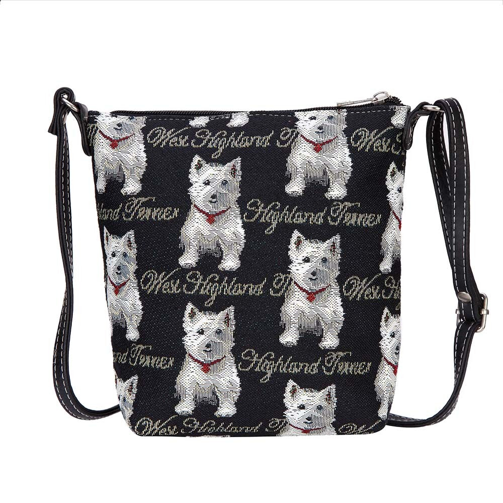 Signare Tapestry Westie West Highland Terrier Crossbody Sling Bag