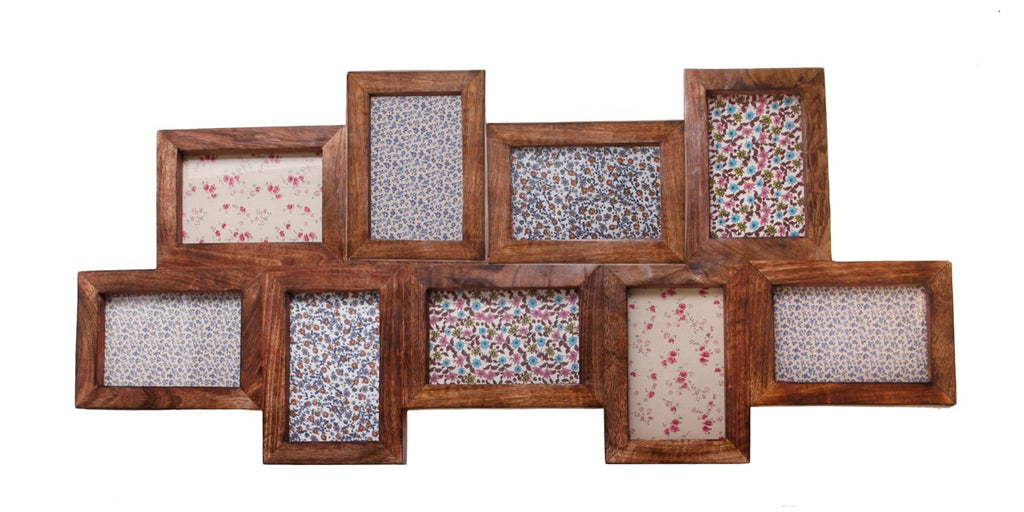 Sass & Belle Nine Photo Dark Mango Wood Wall Frame