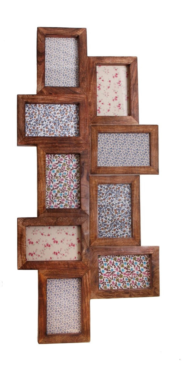 Sass & Belle Nine Photo Dark Mango Wood Wall Frame