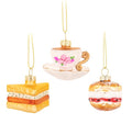 Sass & Belle Afternoon Tea 3D Glass Christmas Tree Bauble Set of 3