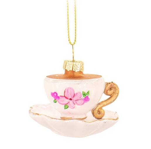 Sass & Belle Afternoon Tea 3D Glass Christmas Tree Bauble Set of 3
