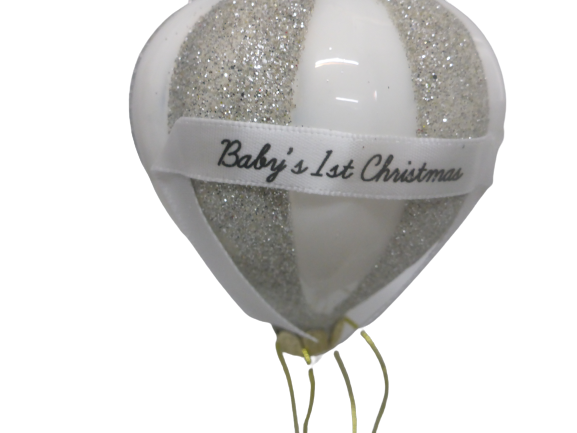 Sass & Belle Baby’s 1st Christmas Elephant Hot Air Balloon Glass Bauble
