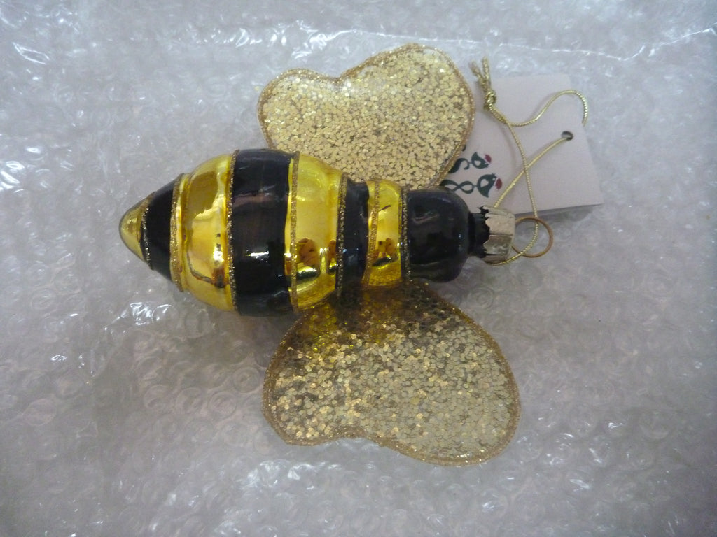 Sass & Belle 3D Glass Bee with Gems Christmas Tree Bauble