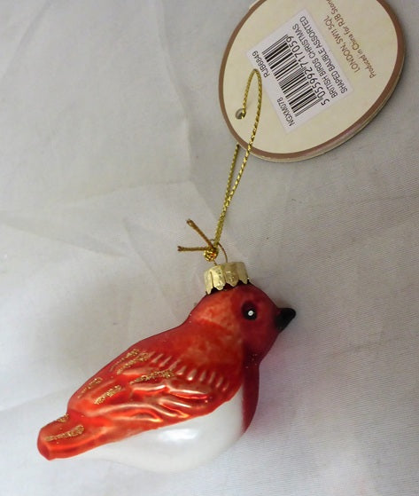 Sass & Belle Glass British Garden Birds Christmas Tree Baubles – Set of 4