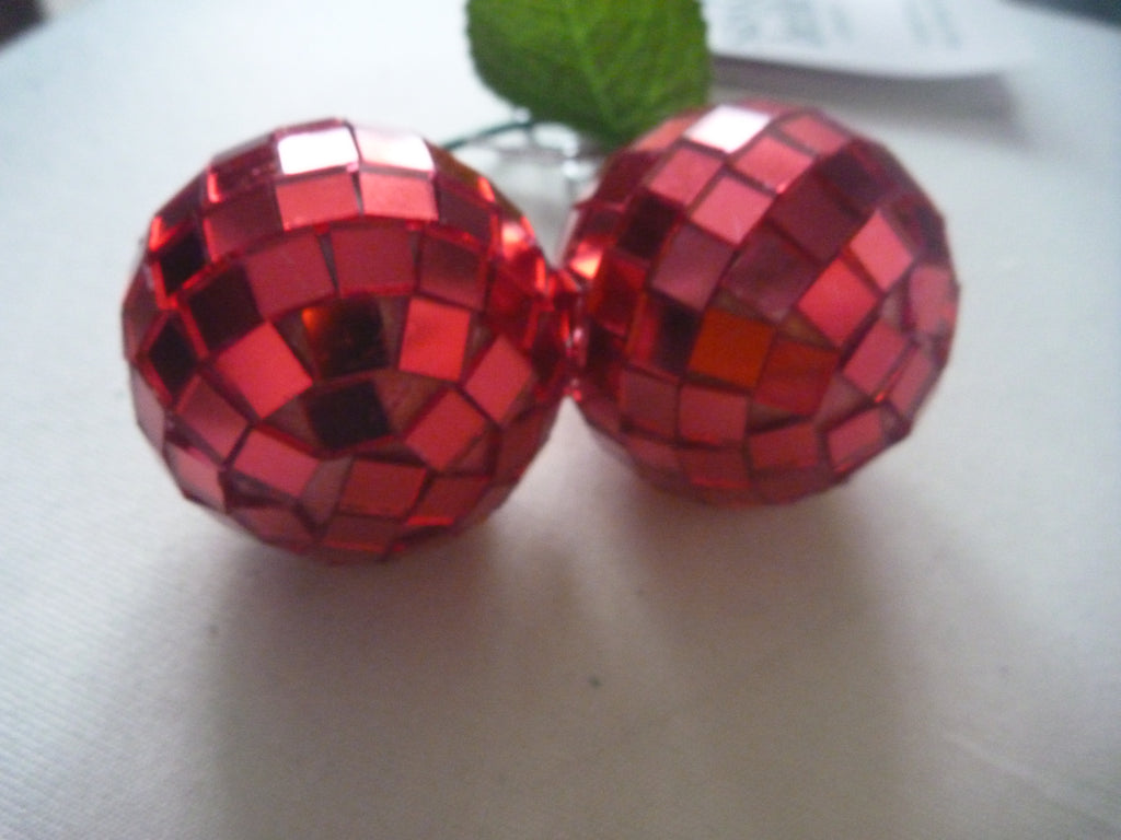 Sass & Belle Cherry Mirror Ball Glass Christmas Decoration