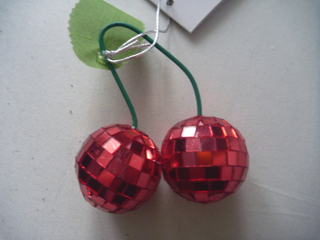 Sass & Belle Cherry Mirror Ball Glass Christmas Decoration