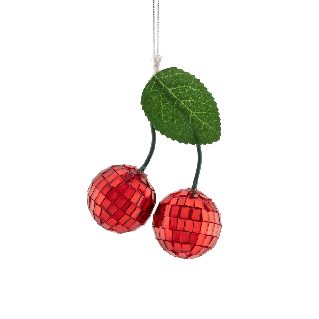 Sass & Belle Cherry Mirror Ball Glass Christmas Decoration