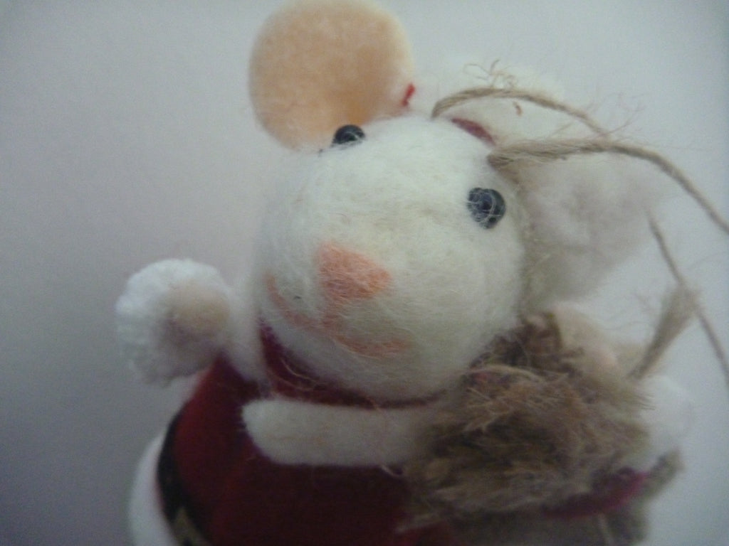 Sass & Belle Felt Santa Mouse Hanging Christmas Tree Decoration