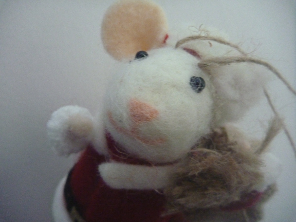 Sass & Belle Felt Santa Mouse Hanging Christmas Tree Decoration
