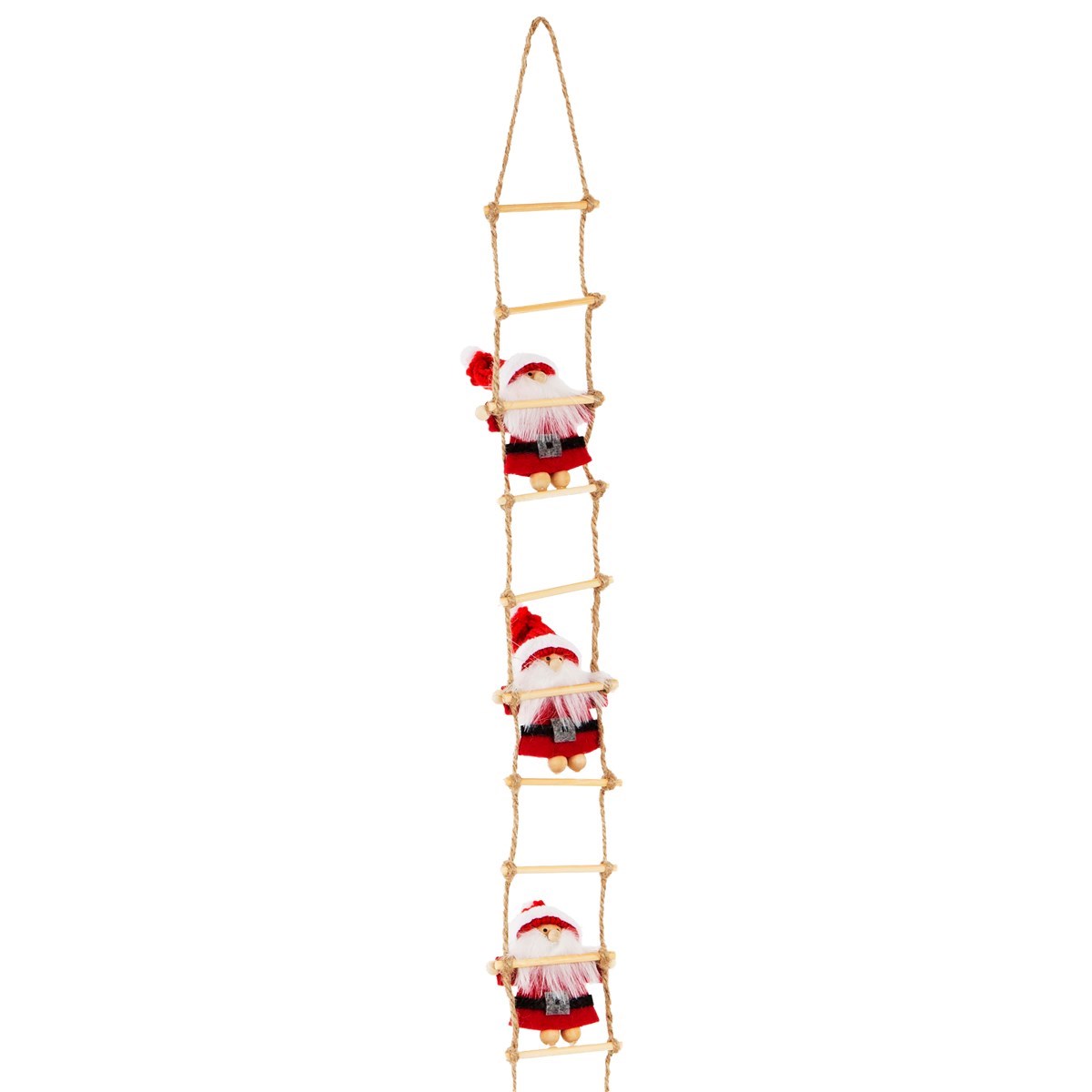 Sass & Belle Climbing Santa Felt Ladder Hanging Christmas Decoration