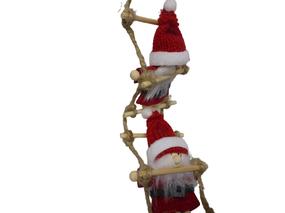 Sass & Belle Climbing Santa Felt Ladder Hanging Christmas Decoration