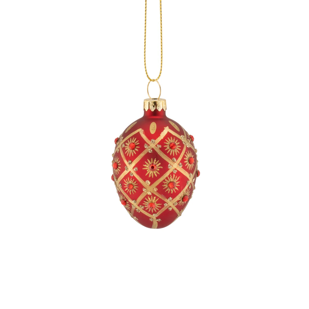 Sass & Belle Diamante Heirloom Glass Egg Baubles Set of 4