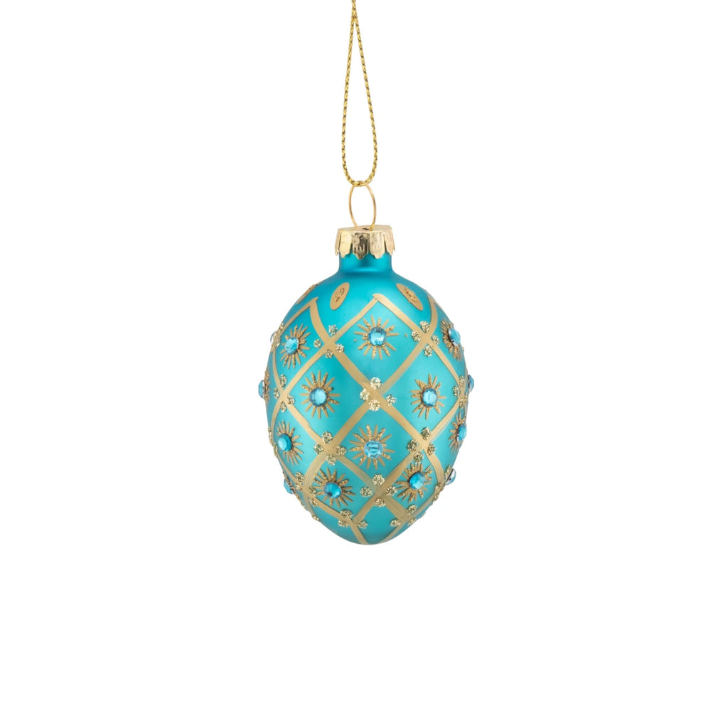 Sass & Belle Diamante Heirloom Glass Egg Baubles Set of 4