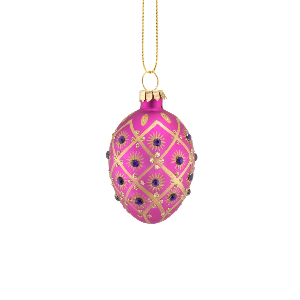 Sass & Belle Diamante Heirloom Glass Egg Baubles Set of 4
