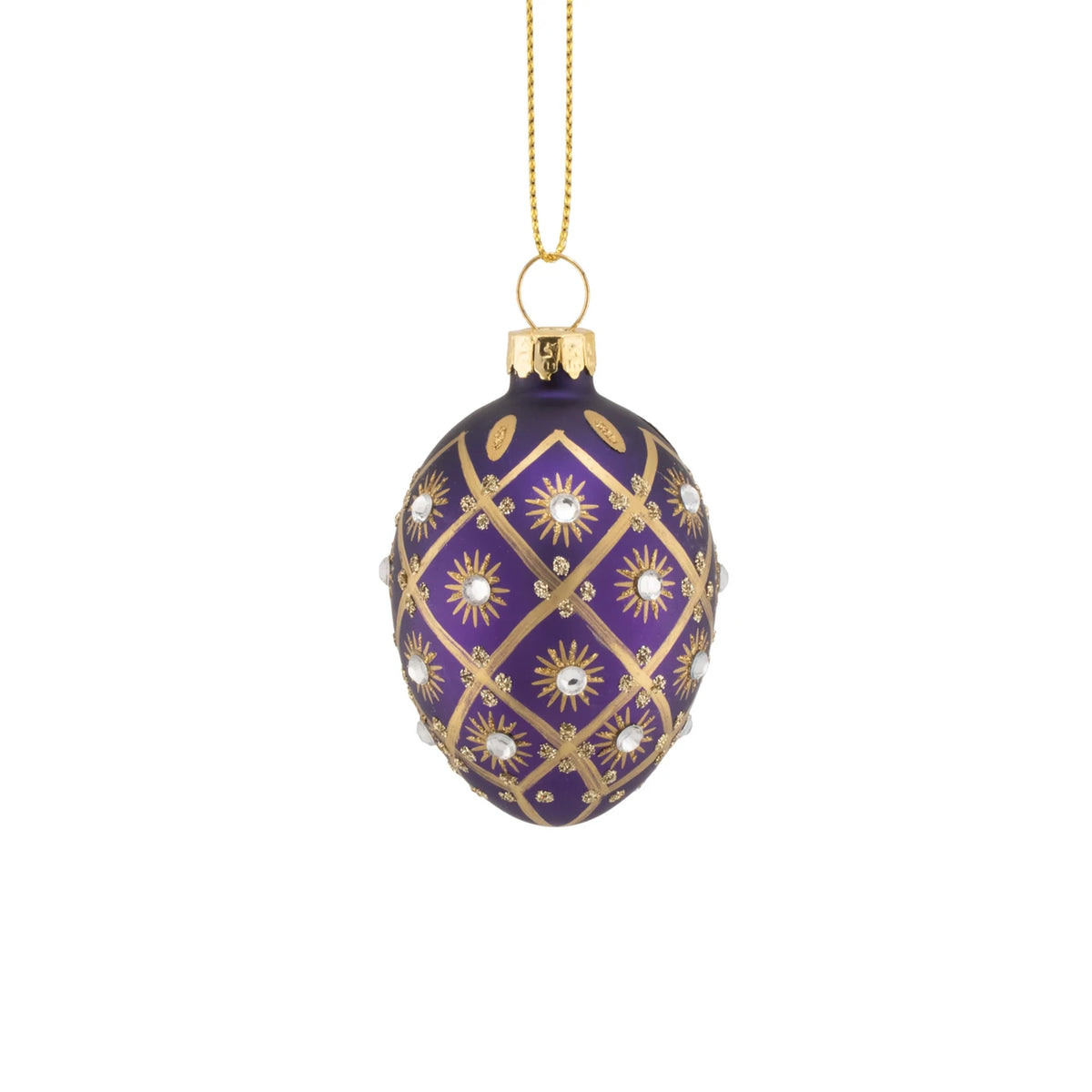 Sass & Belle Diamante Heirloom Glass Egg Baubles Set of 4