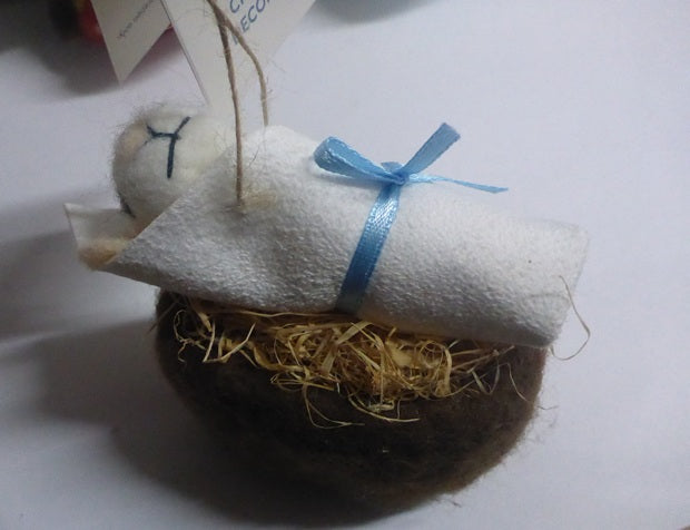 Sass & Belle Felt Nativity Mouse Hanging Christmas Decoration - Mary, Joseph & Baby Jesus