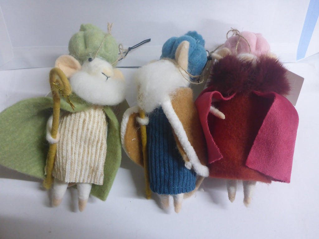 Sass & Belle Felt Nativity Mouse Hanging Christmas Decoration - Three Wise Men