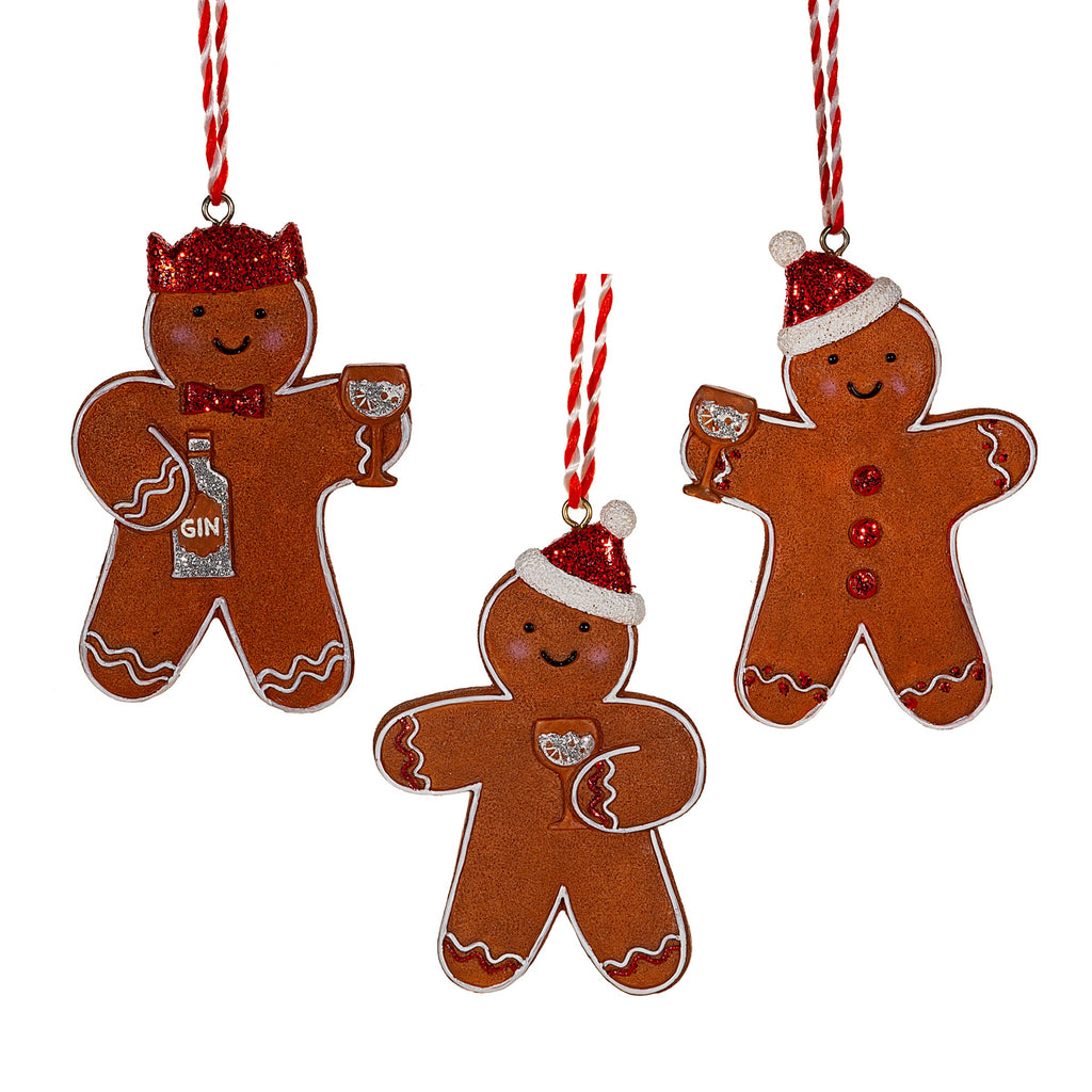 Sass & Belle Gin-Gerbread Men Christmas Decorations Set of 3