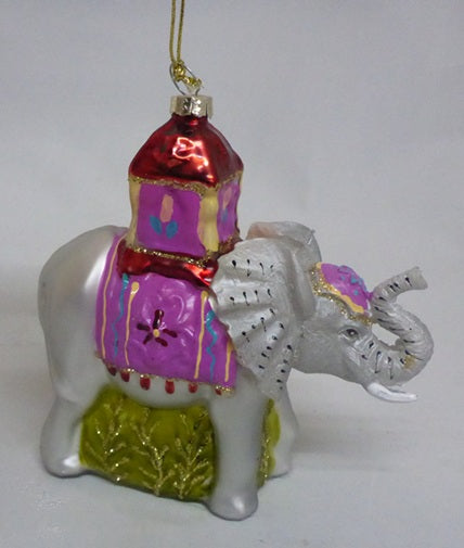 Sass & Belle 3D Glass Bauble Christmas Tree Decoration - Glitter Elephant