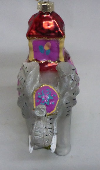 Sass & Belle 3D Glass Bauble Christmas Tree Decoration - Glitter Elephant