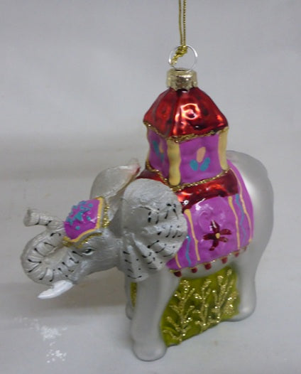 Sass & Belle 3D Glass Bauble Christmas Tree Decoration - Glitter Elephant