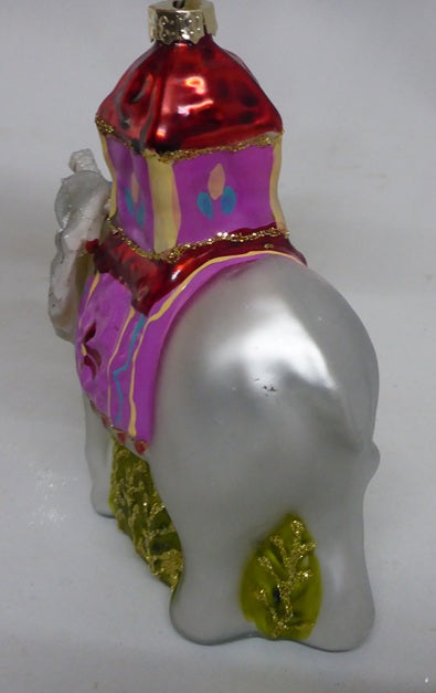 Sass & Belle 3D Glass Bauble Christmas Tree Decoration - Glitter Elephant